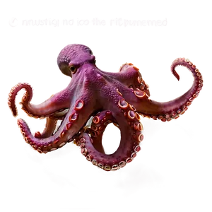 Octopus In Coral Reef PNG Vbk84