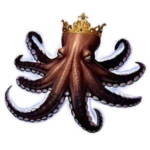 Octopus With Crown PNG Ffn20 PNG