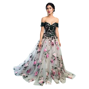 Off-shoulder Gown Dress PNG Lts63