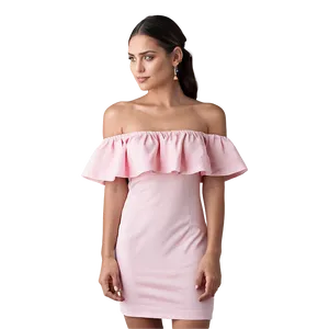 Off Shoulder Pink Dress PNG 06292024