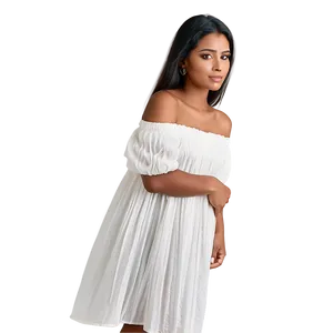 Off-shoulder White Dress Beauty PNG 24