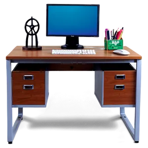 Office Desk With Monitor Stand PNG Qjn PNG