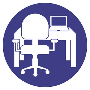 Office Deskand Chair Icon PNG image