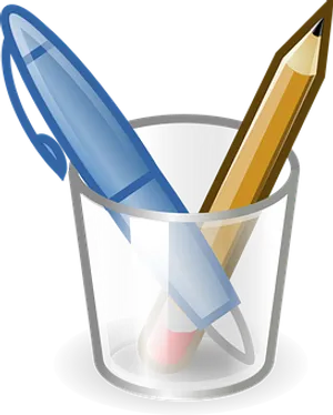 Office Penand Pencil Holder Vector PNG image