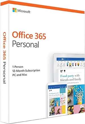 Office365 Personal Subscription Box PNG image