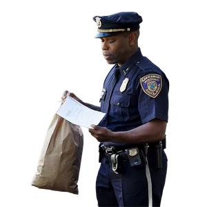 Officer With Evidence Bag Png 10 PNG image