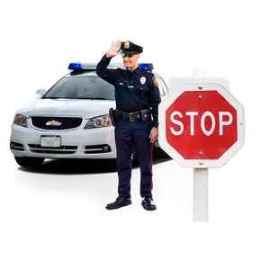 Officer With Stop Sign PNG 06252024 PNG