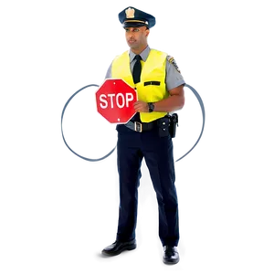 Officer With Stop Sign Png 06252024 PNG image