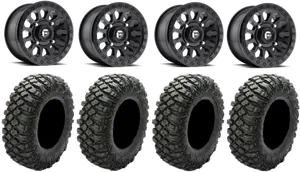 Offroad Wheelsand Tyres Set PNG image