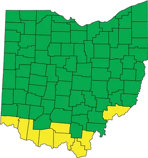 Ohio Climate Zones Map PNG image