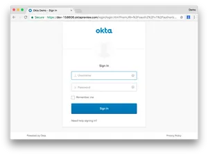 Okta Demo Sign In Page Screenshot PNG