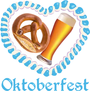 Oktoberfest Pretzeland Beer Graphic PNG image