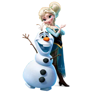 Olaf And Elsa Magic PNG Mky