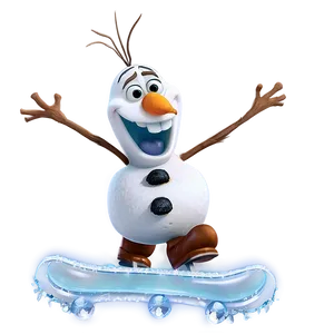 Olaf Ice Skating PNG 05232024