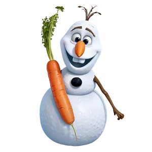 Olaf With Carrot Nose PNG Fco PNG