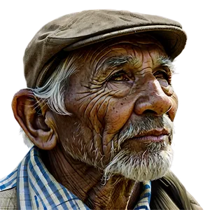Old Farmer Drawing PNG 05242024