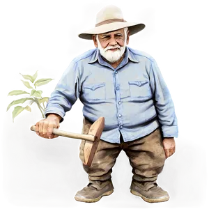 Old Farmer Drawing Png Gwd PNG image