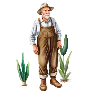 Old Farmer Drawing PNG Mkv