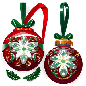 Old-fashioned Christmas Ornaments PNG 06252024 PNG