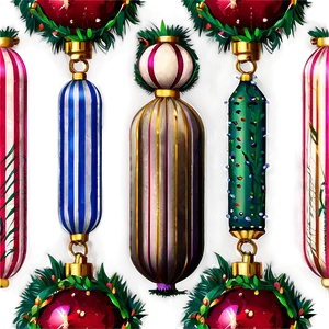 Old-fashioned Christmas Ornaments PNG Pav
