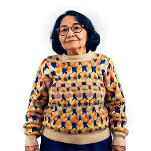 Old Lady In Sweater Png 06202024 PNG image