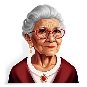 Old Lady Portrait Art Png 72 PNG image