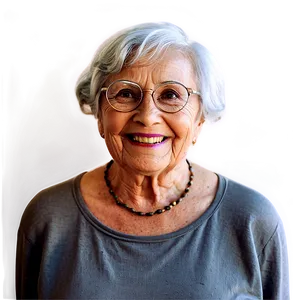 Old Lady Smiling Portrait Png Mal PNG image