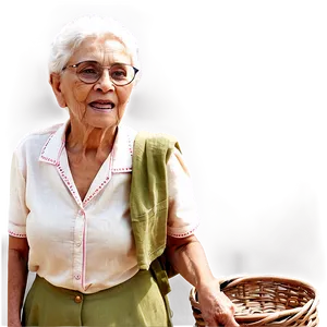 Old Lady With Basket Png 45 PNG image