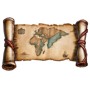 Old Map Scroll Paper Png Put PNG image