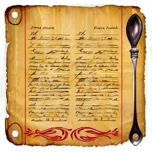 Old Recipe Paper Png 79 PNG image