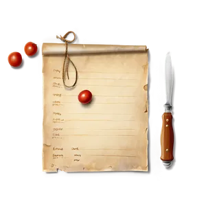 Old Recipe Paper Png Pyb36 PNG image