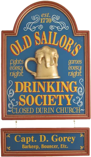 Old Sailors Drinking Society Sign PNG image