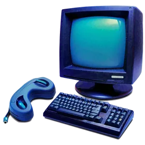 Old School 90s Computer Setup PNG 06252024 PNG