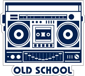 Old School Boombox Graphic PNG image