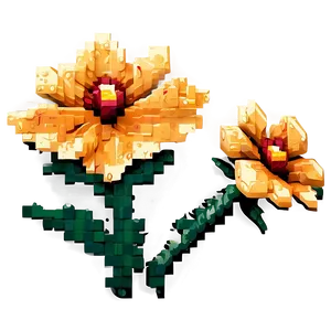 Old School Pixelated Flower Png 06242024 PNG image