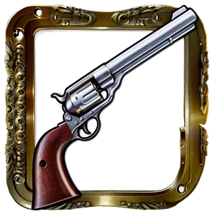 Old Western Revolver PNG 05242024