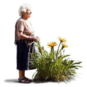 Old Woman In Nature Png 58 PNG image