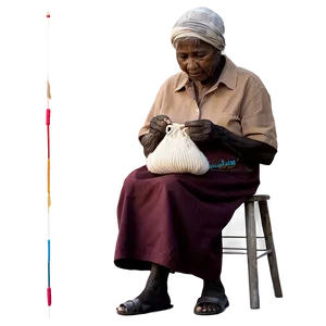 Old Woman Knitting Png 06202024 PNG image