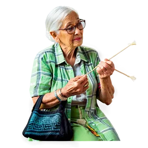 Old Woman Knitting Png 29 PNG image