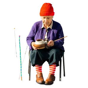 Old Woman Knitting PNG 94 PNG