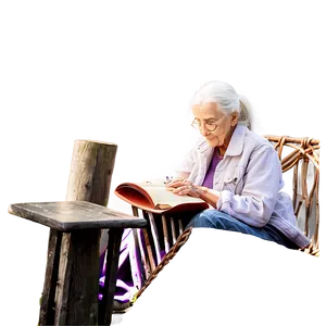 Old Woman Reading Book PNG 79 PNG