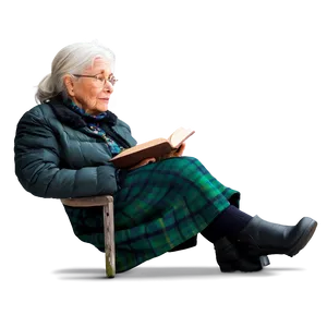 Old Woman With Book Png Itk55 PNG image