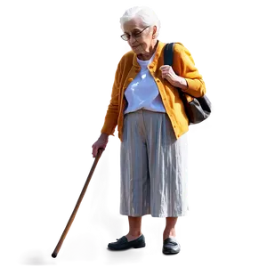 Old Woman With Cane Graphic PNG 38 PNG