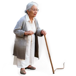 Old Woman With Cane Graphic Png 62 PNG image