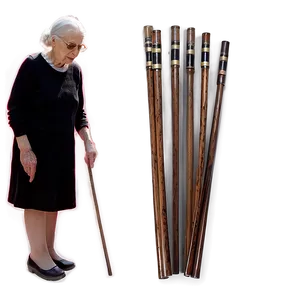 Old Woman With Cane Graphic PNG 77 PNG