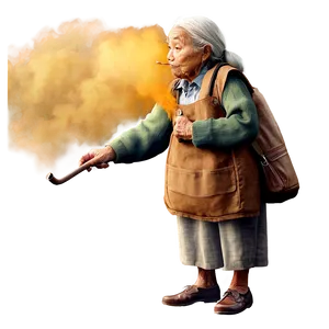 Old Woman With Pipe PNG Bvw PNG