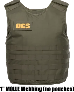 Olive Green Tactical Vestwith M O L L E Webbing PNG