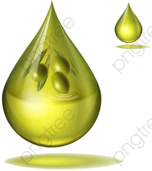 Olive Oil Drops Illustration PNG image