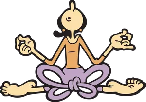 Olive_ Oyl_ Meditation_ Pose PNG