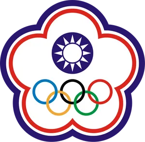 Olympic Ringswith Taiwanese Emblem PNG image